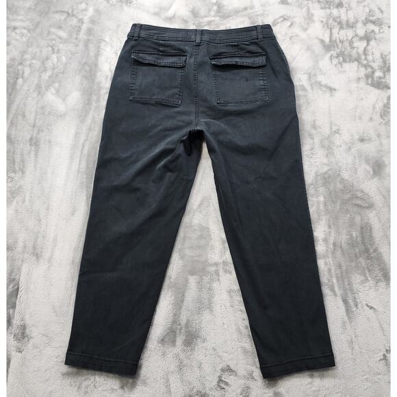A New Day Pants Womens 14 Black High Rise Tapered Ankle Flap Pockets Stretch - Picture 3 of 14